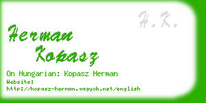 herman kopasz business card